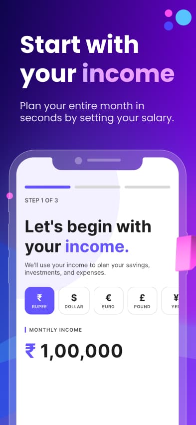 Finlytics income entry